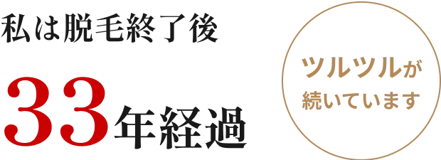 私は脱毛終了後 33年経過