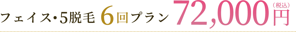 ファイス・5脱毛6回プラン72,000円