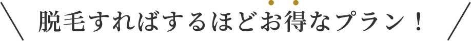 脱毛すればするほどお得なプラン