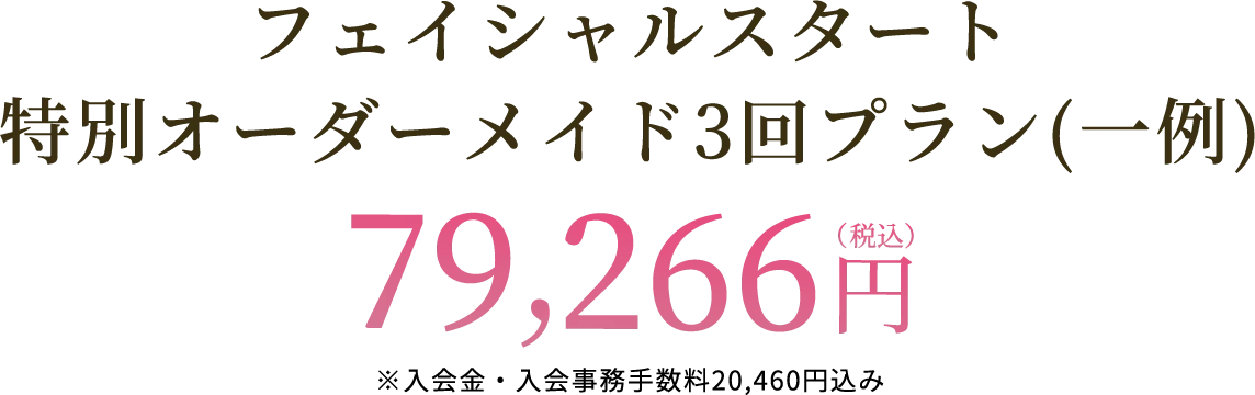 フェイシャルスタート特別オーダーメイド3回プラン