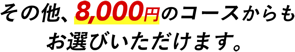 その他、8,000円のコースからもお選びいただけます。