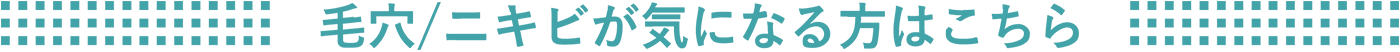 毛穴/ニキビが気になる方はこちら