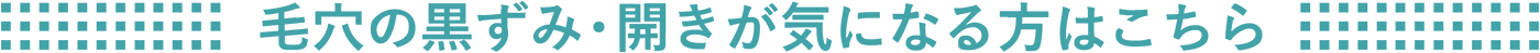 毛穴の黒ずみ・開きが気になる方はこちら