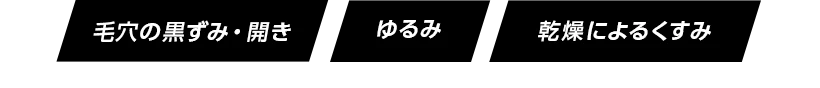 毛穴の黒ずみ・開き　ゆるみ