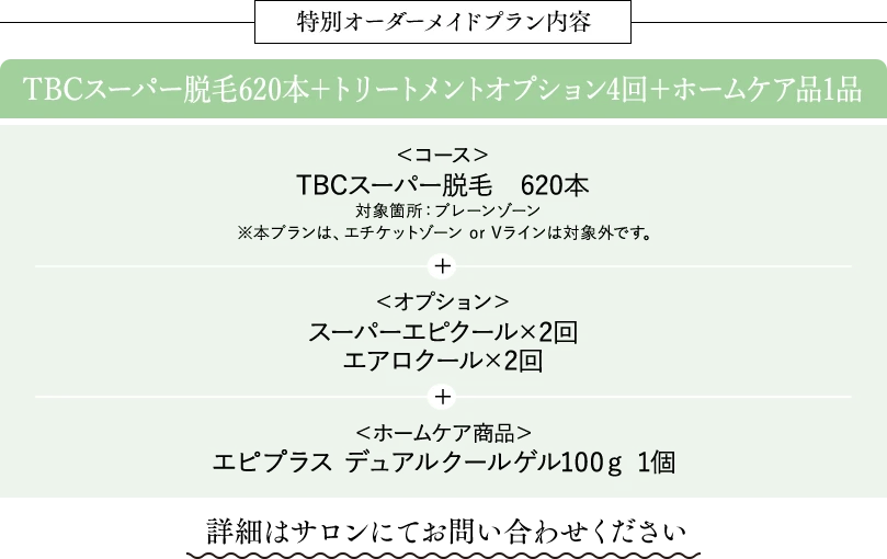 特別オーダーメイドプラン内容