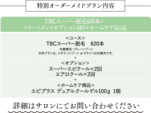 特別オーダーメイドプラン内容