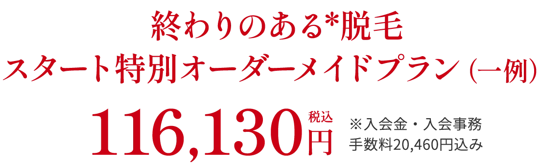 終わりのある*脱毛スタート特別オーダーメイドプラン(一例)