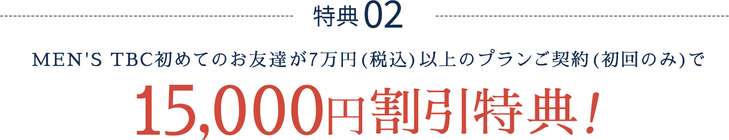 15,000円割引特典