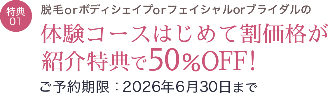 体験コース価格が50%OFF!